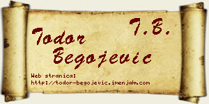 Todor Begojević vizit kartica